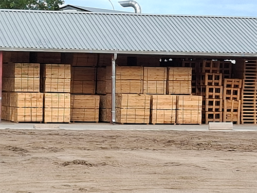 warehouse stock with timber products