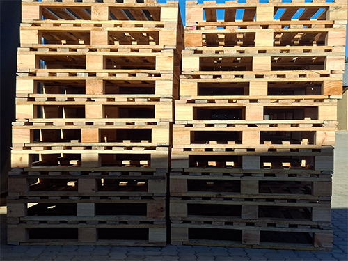 stacked pallets ready for pickup